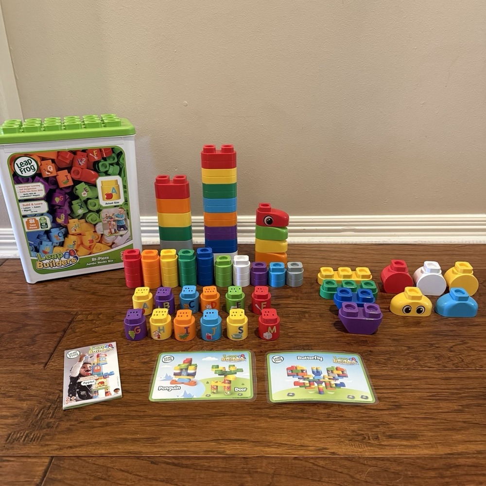 LeapFrog LeapBuilders 79 Piece Jumbo Box, Learning Blocks Toy Missing Letter K